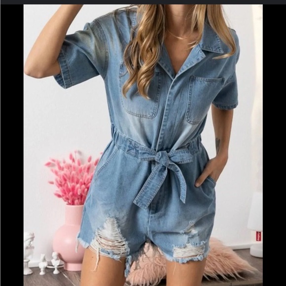 Love + Harmony denim romper size S - Picture 2 of 11